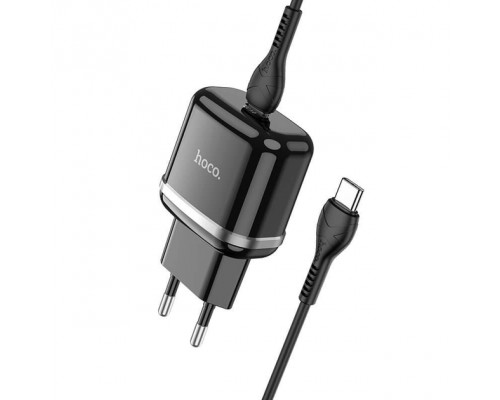 Адаптер Сетевой HOCO Victorious single port charger N24 |1Type-C, 20W/3A, PD/QC| black