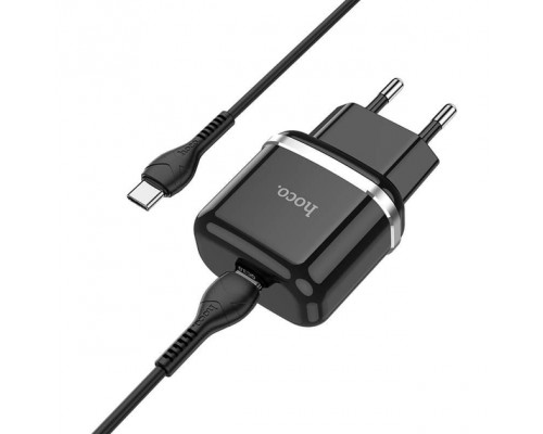 Адаптер Сетевой HOCO Victorious single port charger N24 |1Type-C, 20W/3A, PD/QC| black