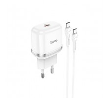 Адаптер Сетевой HOCO Victorious single port charger N24 |1Type-C, 20W/3A, PD/QC| white