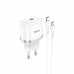 Мережевий адаптер HOCO Victorious single port charger N24 | 1Type-C, 20W/3A, PD/QC | white