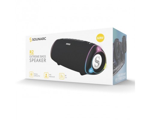 Акустика Sounarc R2 IPX6 |BT5.3, AUX/TF, 60W, TWS, 12h Max| black