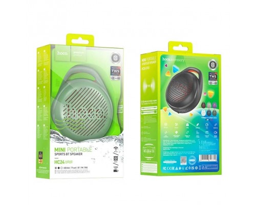 Бездротова колонка Hoco HC24 Hearty sports BT speaker |BT5.2, TWS, AUX/USB/TF/FM, 4h| green