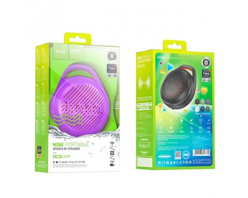 Бездротова колонка Hoco HC24 Hearty sports BT speaker |BT5.2, TWS, AUX/USB/TF/FM, 4h| purple