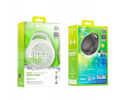 Бездротова колонка Hoco HC24 Hearty sports BT speaker |BT5.2, TWS, AUX/USB/TF/FM, 4h| white