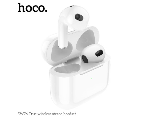 Беспроводные TWS наушники Hoco EW76 |BT5.4, 300/30mAh, 150/4h, Type-C, AC6983| вкладыши white