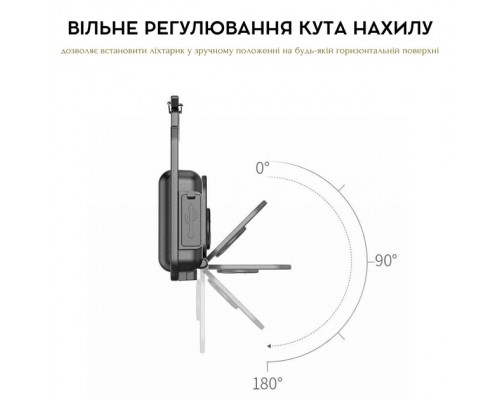 Фонарик брелок аккумуляторный LED COB c карабином и магнитом, 150 mAh, Type-C, 4 режима