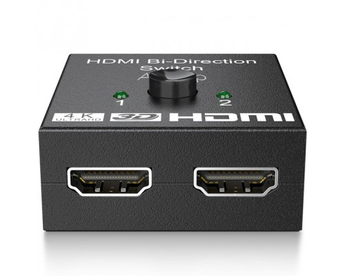 HDMI разветвитель двунаправленный Bi-Direction Switch на 2 порта 4К 60Hz Black | переключатель + коммутатор 2x1/1x2 | Для PC, XBox, PS4, PS5, видеоплееров