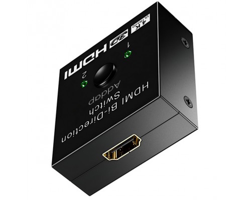 HDMI разветвитель двунаправленный Bi-Direction Switch на 2 порта 4К 60Hz Black | переключатель + коммутатор 2x1/1x2 | Для PC, XBox, PS4, PS5, видеоплееров