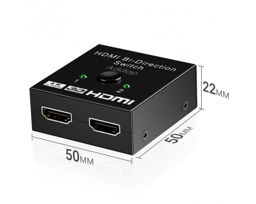 HDMI розгалужувач двонаправлений Bi-Direction Switch на 2 порти 4К 60Hz | перемикач + комутатор 2 до 1 | Black