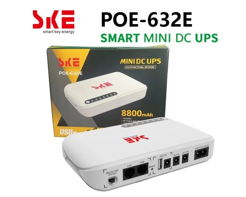 ДБЖ (UPS) SKE POE-632E DC 17W 8800mah для роутера/терміналу/камери |5/9/12v, USB, LAN, POE| White