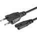 Кабель питания 220V Black EU C7 to 2pin European IEC Figure 8 AC Power Cable For XBOX PS4 та ін.