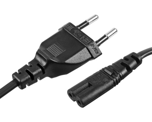 Кабель питания 220V Black EU C7 to 2pin European IEC Figure 8 AC Power Cable For XBOX PS4 та ін.