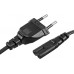 Кабель питания 220V Black EU C7 to 2pin European IEC Figure 8 AC Power Cable For XBOX PS4 та ін.