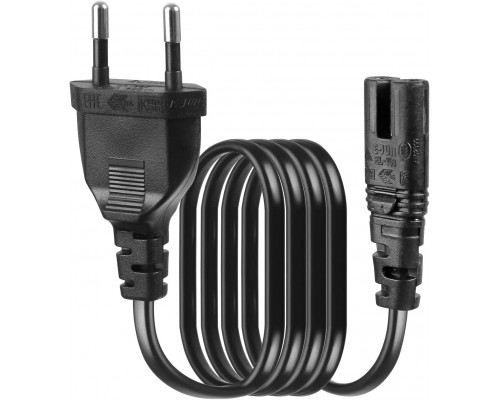 Кабель питания 220V Black EU C7 to 2pin European IEC Figure 8 AC Power Cable For XBOX PS4 та ін.