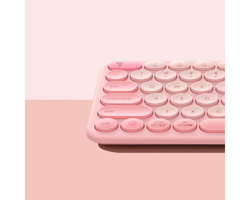 Клавиатура Baseus K01A Wireless Tri-Mode Keyboard |2.4G/BT1+BT2, 2xAAA Battery| pink