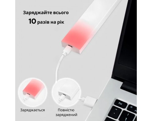 LED світильник 50cm сенсорний, Тепле світло, портативний, 300mAh, 3000K, 2 режими, датчик руху, Type-C, магніт, White (ML-500)