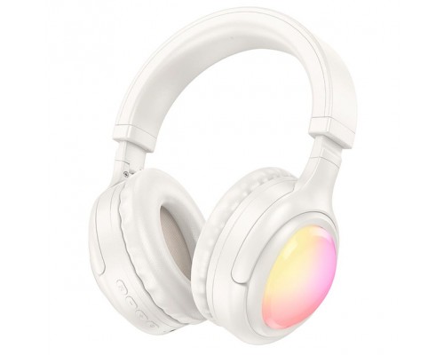 Наушники HOCO Focus BT headphones W48 |BT5.3, AUX/BT/TF, 46h| Milky white