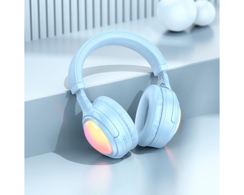 Наушники HOCO Focus BT headphones W48 |BT5.3, AUX/BT/TF, 46h| blue