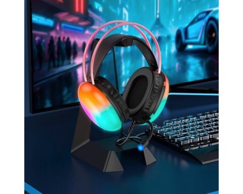 Наушники HOCO W109 Plus Rich|USB7.1, 2m| channel gaming headphones black