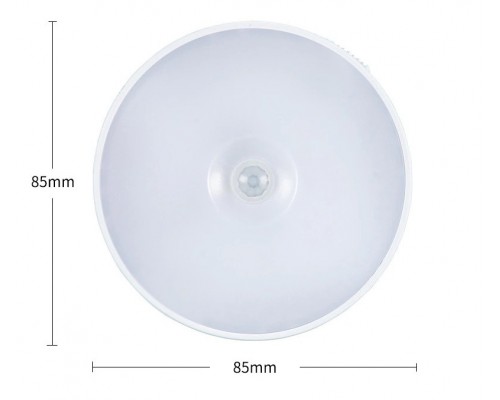 Портативний LED світильник, White | Micro USB, 85mm, 8LEDs, Тепле світло, магнітне кріплення | 2 режими | Для кухні, гардеробу, спальні, коридору