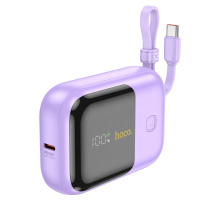 Power Bank Hoco Q20 Fountain 22.5W+PD20W fully with digital display and cable 10000mAh Purple