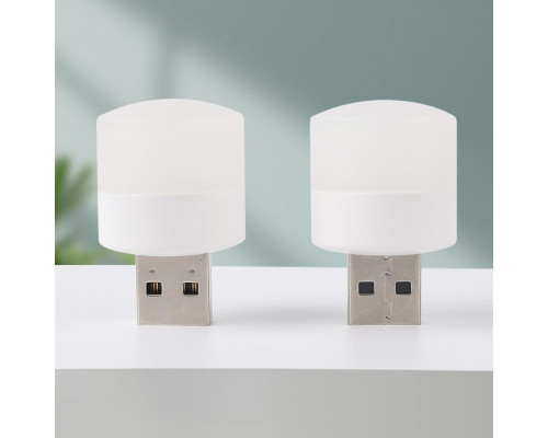 USB LED лампочка цилиндрическая, холодный свет White