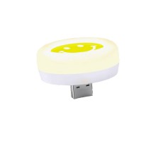 USB LED лампочка ночник, смайлик White