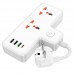 Удлинитель HOCO Reise 2-position expansion socket AC12A |3USB/Type-C, PD/QC, 30W/10A| white