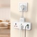 Удлинитель HOCO Reise 2-position expansion socket AC12A |3USB/Type-C, PD/QC, 30W/10A| white