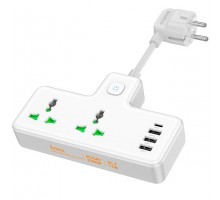 Подовжувач HOCO Voyage 2-position expansion socket AC11A | 3USB/Type-C, 10A | white