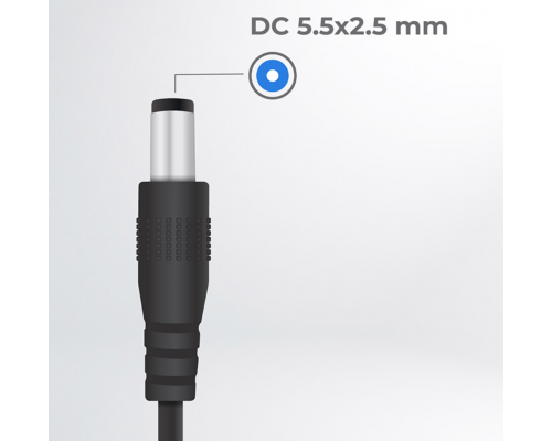 Блок питания/Адапптер AC-DC 9V 2A 5.5x2.5mm | Для ИБП, тюнера, камеры, ресивера и устройств с питанием DC 9V до 2A | Black