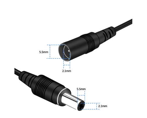 Кабель подовжувач 5м для живлення роутера, 5 метрів 12В DC12V Power Extension Cable 5.5*2.1мм тато-мама