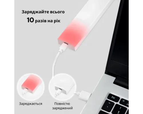 LED светильник/ночник 10cm сенсорный, портативный, White | USB Type-C, 6LEDs, 0.1m, Теплый свет, магнитное крепление | 2 режима | Для кухни, гардероба, спальни, коридора