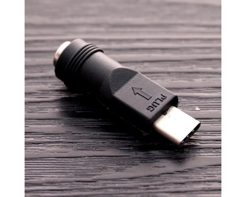 Адаптер DC (F) 5.5x2.1-2.5mm to USB Type-C (M) 36mm, 4g, DC(Для роутера и устройств DC) ADCFCM36K black