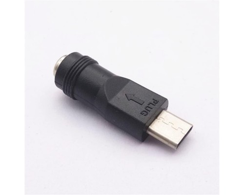 Адаптер DC (F) 5.5x2.1-2.5mm to USB Type-C (M) 36mm, 4g, DC(Для роутера и устройств DC) ADCFCM36K black