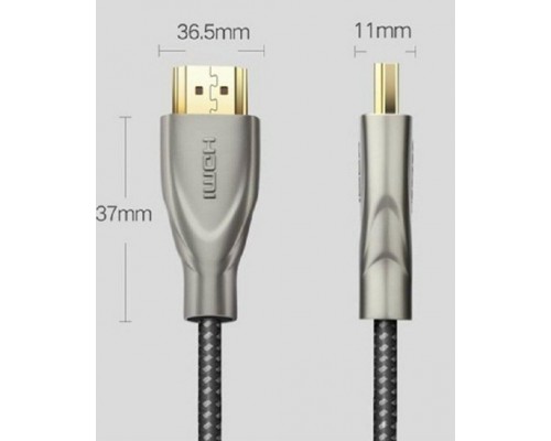 Кабель UGREEN HD131 HDMI Carbon Fiber Zinc Alloy Cable 2m (Gray) (UGR-50108)