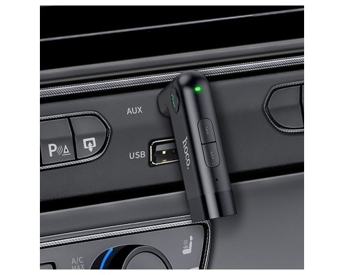 Автомобильный Bluetooth Адаптер Hoco E53, BT5.0, 10m, AUX, call, mic, 10 hours, micro-USB, Black