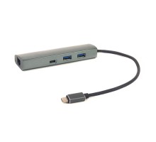 Переходник PowerPlant USB 3.0 2 порта + 1 порт Type-C USB 3.1 + Gigabit Ethernet