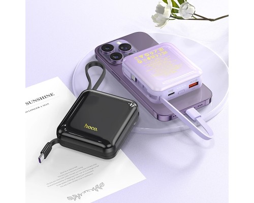 Power Bank Hoco Q23 Blade 22.5W+PD20W fully compatible with cable 10 000mAh Purple
