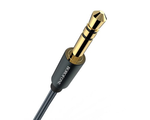 AUX кабель Borofone BL3 Jack 3.5 to Jack 3.5 1m сірий
