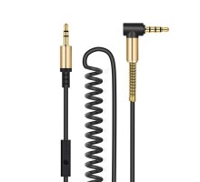 AUX кабель Hoco UPA02 з мікрофоном Jack 3.5 to Jack 3.5 2m чорний