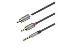 AUX кабель Hoco UPA10 Jack 3.5 to RCA 1.5m сірий