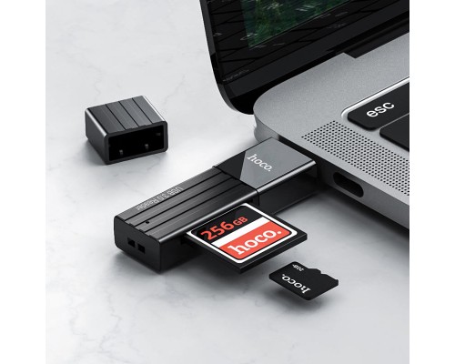 Кард ридер Hoco HB20 USB 3.0 to SD/ TF черный