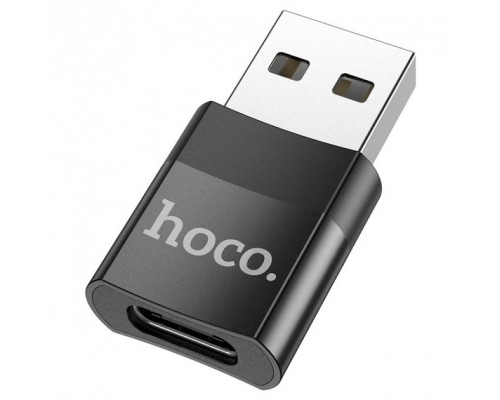 Адаптер перехідник Hoco UA17 USB to Type-C (F) чорний