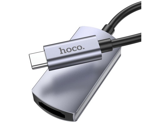 Адаптер перехідник Hoco UA20 4K Type-C to HDMI (F) 0.115m сріблястий