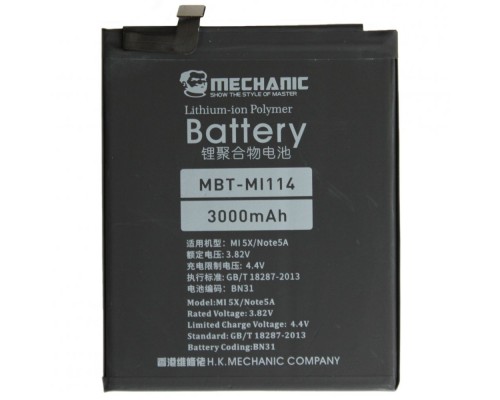 Аккумулятор MECHANIC BN31 (3080 mAh) для Xiaomi Mi A1 / Redmi Note 5A / Redmi S2
