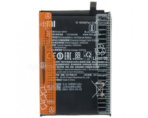 Аккумулятор для Xiaomi Mi 11x / Redmi K40 / Redmi K40 Pro / Poco F3 BM4Y (4520 mAh) [Original] 12 мес. гарантии