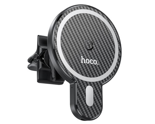 Автодержатель Hoco CA85 магнитный с беспроводной зарядкой 15W Чёрный