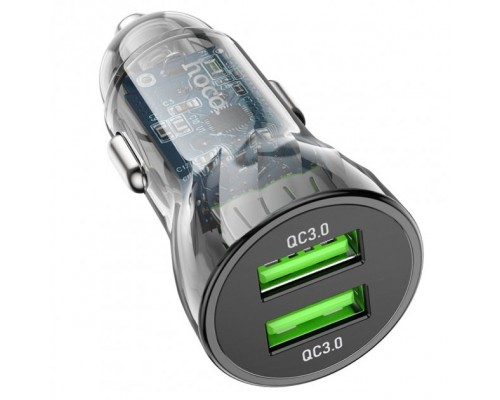 Автомобильное зарядное устройство Hoco Z47 2 USB QC 20W черное