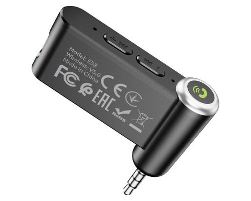 Автомобильный Bluetooth адаптер Hoco E58 BT5.0, Call, Mic чёрный